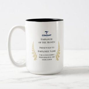 Tasse 2 Couleurs Employé du mois personnalisé 15oz d'entreprise