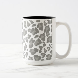 Tasse 2 Couleurs Empreinte de léopard blanc et gris