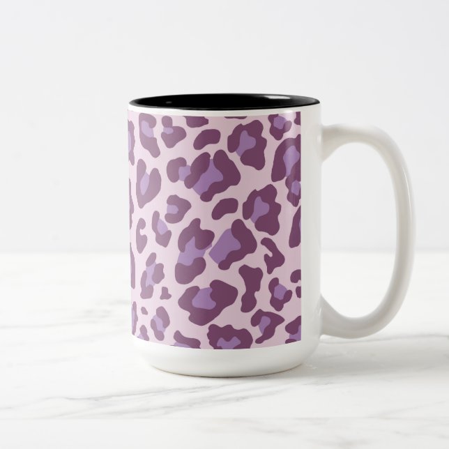 Tasse 2 Couleurs Empreinte de léopard violet et lavande (Droit)