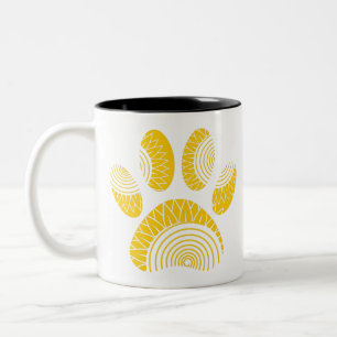 Tasse 2 Couleurs Empreinte de patte de tourterelle jaune