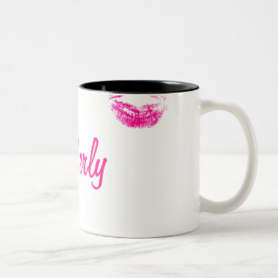 Tasse 2 Couleurs Empreinte drôle de rouge à lèvres du Faux 311