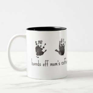 Tasse 2 Couleurs Empreintes à main personnalisées Funny Maman