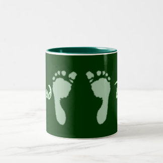 Tasse 2 Couleurs Empreintes bébé (vert)