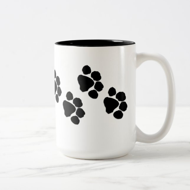Tasse 2 Couleurs Empreintes de pattes animaux (Droit)