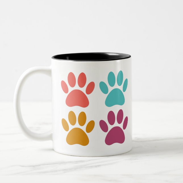 Tasse 2 Couleurs Empreintes de pattes de chiens cool (Gauche)