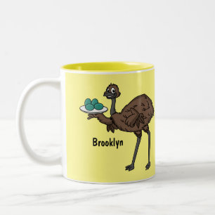 Tasse 2 Couleurs Emu avec dessin animé d'oeufs