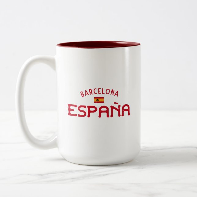 Tasse 2 Couleurs En détresse Barcelone Espagne (Espagne) (Gauche)