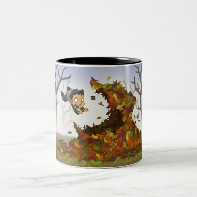 Tasse 2 Couleurs "En sautant dans le feuille" attaquez (Centre)