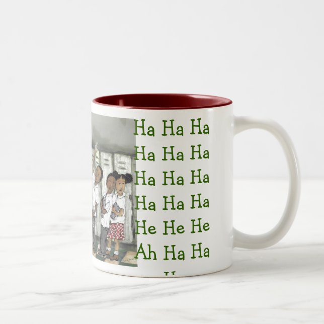 Tasse 2 Couleurs enfants dans la ligne regard à cela (Droit)