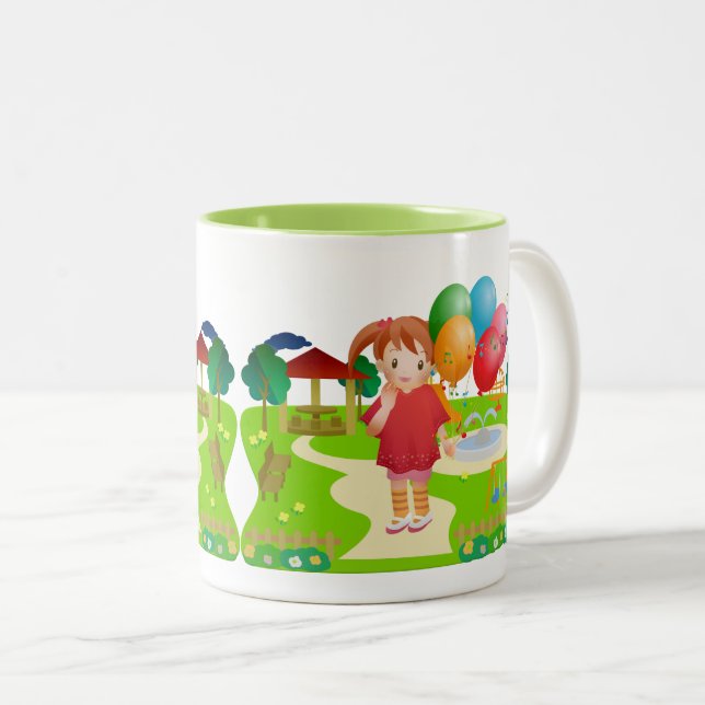 Tasse 2 Couleurs Enfants et fêtes d'anniversaire (Devant droit)