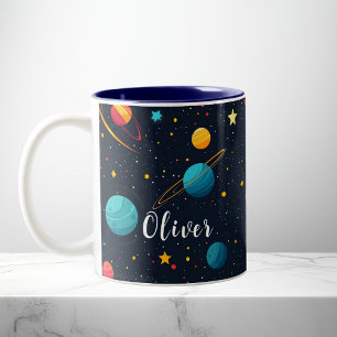 Tasse 2 Couleurs Enfants Jote Espace Extérieur Galaxie Planètes Nom