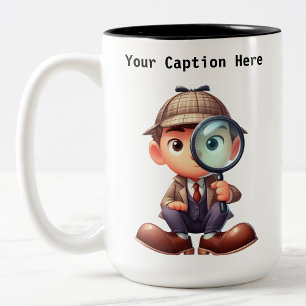 Tasse 2 Couleurs Enquêteur Privé Cartoonisable Mystère Personnalisa