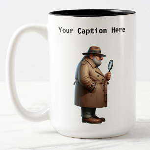 Tasse 2 Couleurs Enquêteur Privé Cartoonisable Mystère Personnalisa