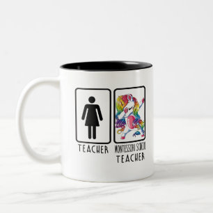 Tasse 2 Couleurs Enseignant amusant Montessori Enseignant