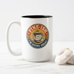 Tasse 2 Couleurs Enseigne à café « Presque parfait » vintage – Tass