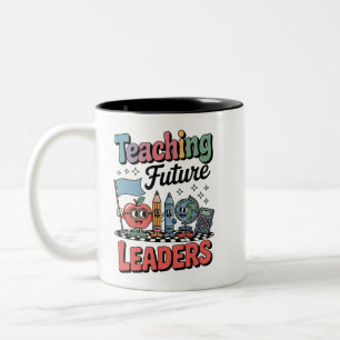 Tasse 2 Couleurs Enseignement Rétro Dirigeants Futurs Prof En Groov
