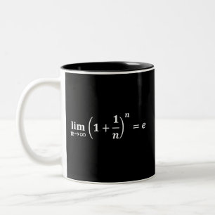 Tasse 2 Couleurs équations mathématiques : limite égale e : exponen