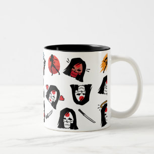Tasse 2 Couleurs Équipe de suicide   Katana Emoji Motif