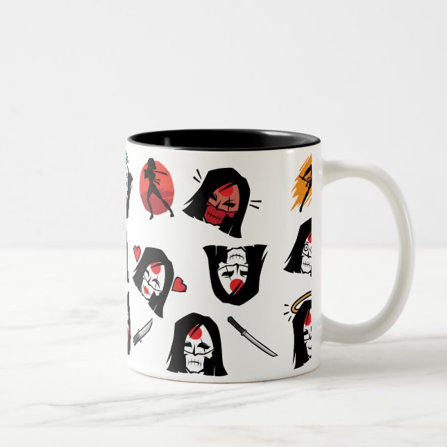 Tasse 2 Couleurs Équipe de suicide | Katana Emoji Motif (Droit)