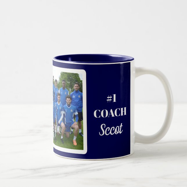 Tasse 2 Couleurs Équipe d'entraîneurs sportifs personnalisés Merci  (Droit)