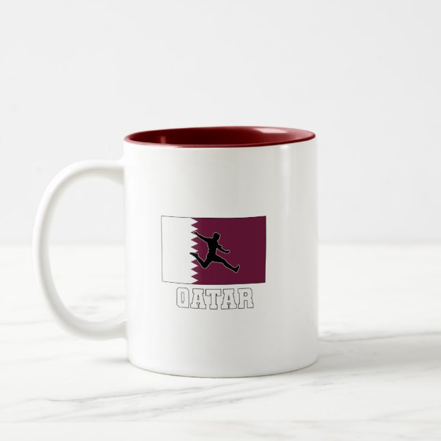 Tasse 2 Couleurs Équipe du Qatar de football (Gauche)