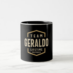 Tasse 2 Couleurs Équipe Geraldo Membre à vie Nom personnalisé