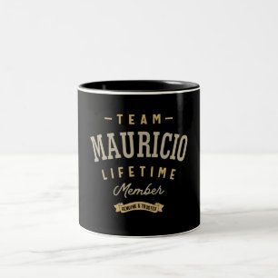 Tasse 2 Couleurs Équipe Mauricio Membre à vie Nom personnalisé