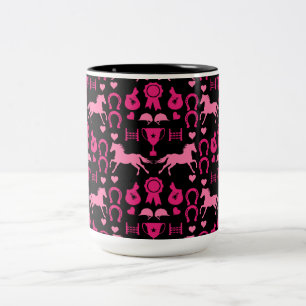 Tasse 2 Couleurs Équitation Rose