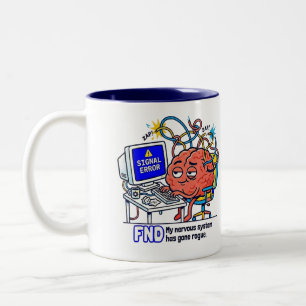 Tasse 2 Couleurs Erreur de signal FND Cerveau Drôle Système nerveux