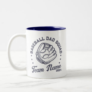 Tasse 2 Couleurs Escouade papa de baseball personnalisée avec le no