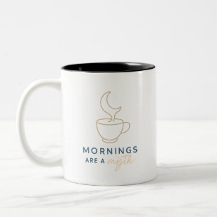 Tasse 2 Couleurs Esthétique minimaliste - Cadeau d'Humour du matin 