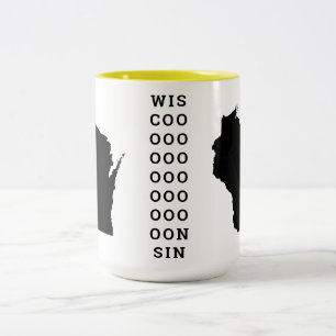 Tasse 2 Couleurs État du Wisconsin et l'O ovale