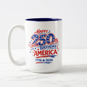 Tasse 2 Couleurs États-Unis d'Amérique 250e anniversaire patriotiqu