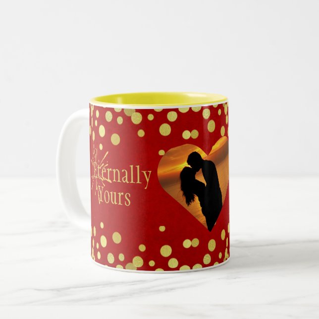 Tasse 2 Couleurs Eternellement votre Valentine's Day Red Gold Luxur (Devant gauche)