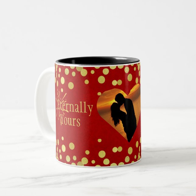 Tasse 2 Couleurs Eternellement votre Valentine's Day Red Gold Luxur (Devant gauche)