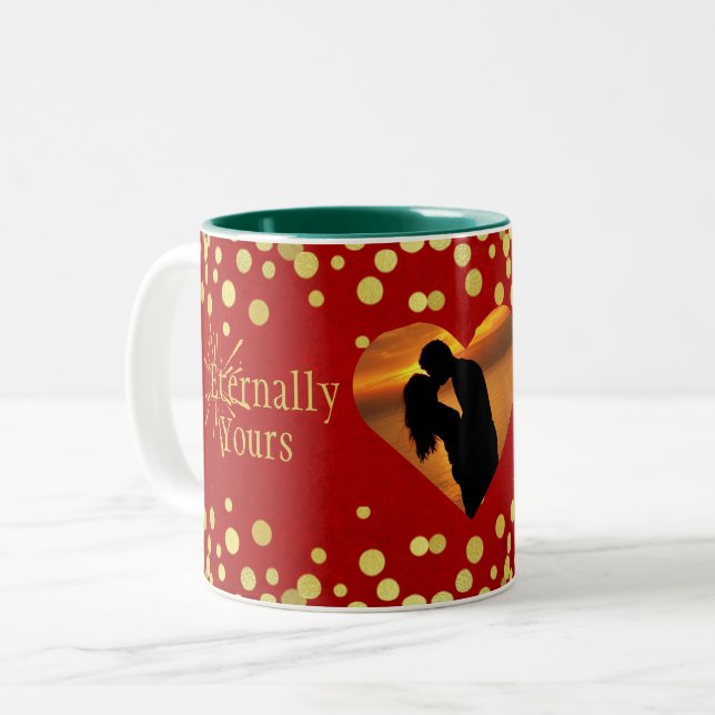 Tasse 2 Couleurs Eternellement votre Valentine's Day Red Gold Luxur (Devant gauche)