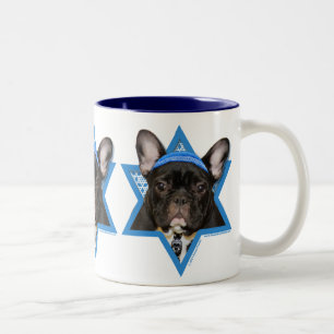 Tasse 2 Couleurs Étoile de David de Hanoukka - bouledogue français