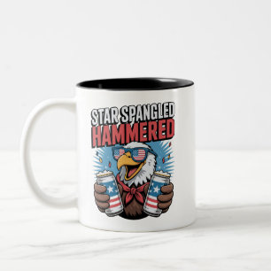 Tasse 2 Couleurs Étoile martelée amusante aigle patriotique