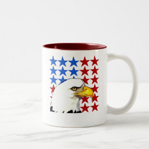 Tasse 2 Couleurs Étoiles américaines d'Eagle chauve