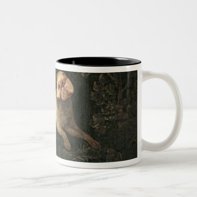 Tasse 2 Couleurs Étude d'épagneul de Clumber (Droit)