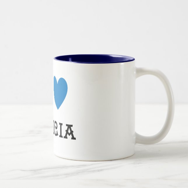 Tasse 2 Couleurs Eu love la Galice Bleue (Droit)