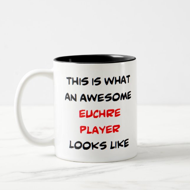 Tasse 2 Couleurs euchre player, awesome (Gauche)