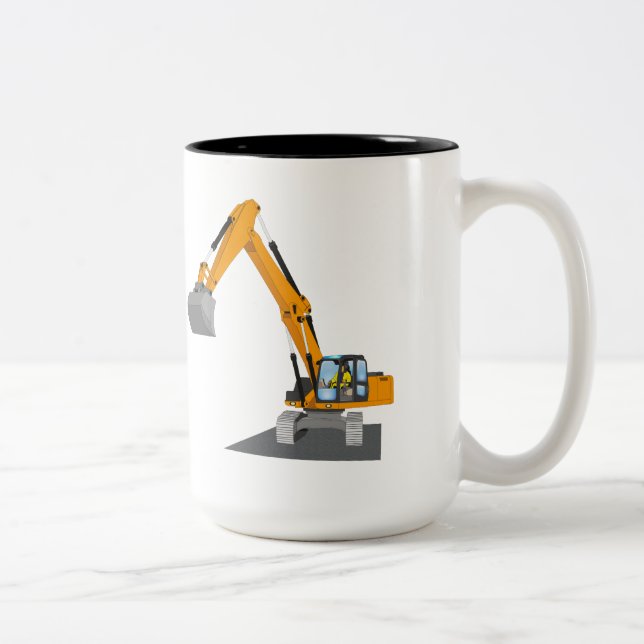 Tasse 2 Couleurs Excavateur à chaîne orange (Droit)