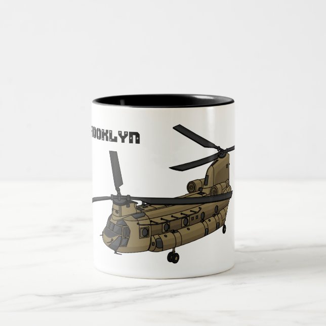 Tasse 2 Couleurs Exemple d'hélicoptère militaire Chinook (Centre)