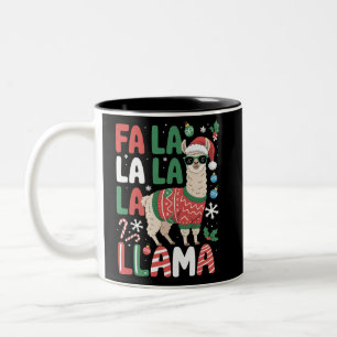 Tasse 2 Couleurs Fa La La Lama Lama drôle de Noël Amateur d'animaux