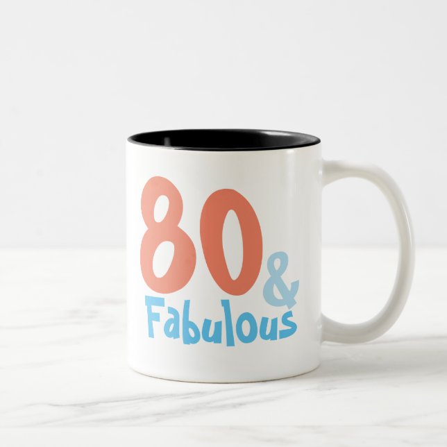 Tasse 2 Couleurs Fabuleux Anniversaire Rétro (Droit)