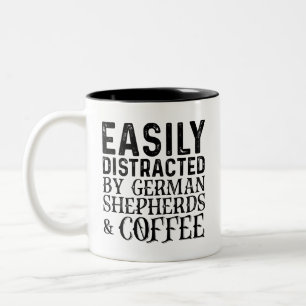 Tasse 2 Couleurs Facilement Distrait Par Les Bergers Allemands Et L
