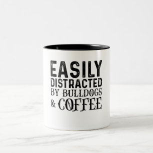 Tasse 2 Couleurs Facilement Distrait Par Les Bulldogs Et Café