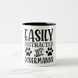 Tasse 2 Couleurs Facilement Distrait Par Les Dobermanns