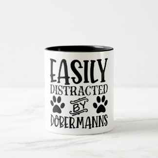 Tasse 2 Couleurs Facilement Distrait Par Les Dobermanns